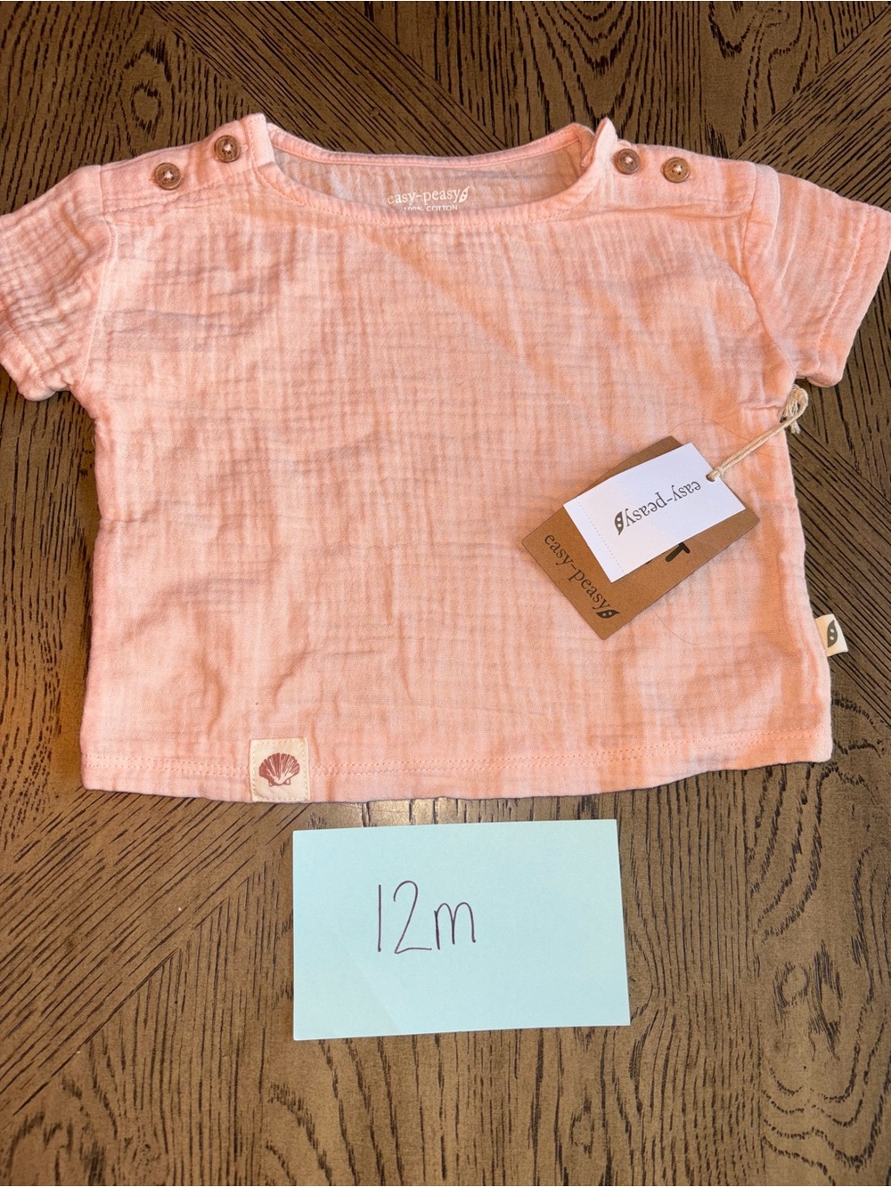 Peach Short Sleeve Baby Top